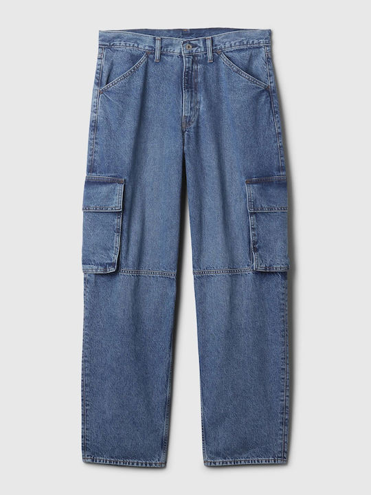 GAP Pantaloni de Bărbați din Jean în Linie Baggy Medium Indigo