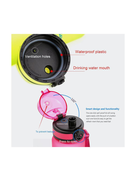 Uzspace Tritan Bpa Free Παγούρι Πλαστικό 500ml Γκρι