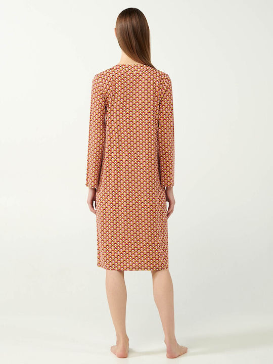 Vamp Winter Damen Nachthemd Braun