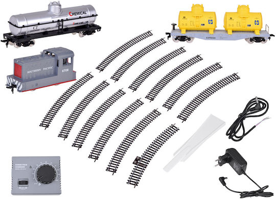 Jokomisiada Set mit Zug Elektrischer Zug mit Tankwagen-Frachtzug-Steuerungseinheit für 3+ Jahre alt+ Jahre