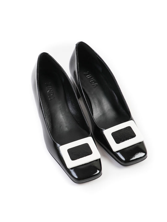 Zinda Patent Leather Black Low Heels