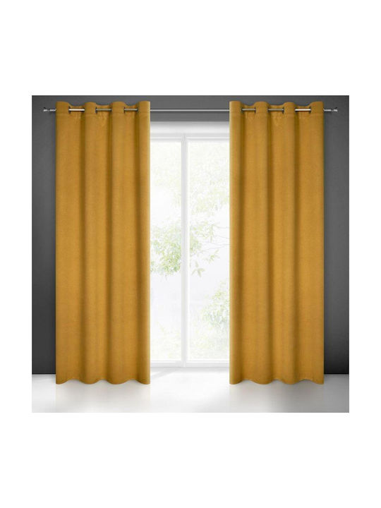 Eurofirany Curtain Blackout Carlo Yellow 135x250cm