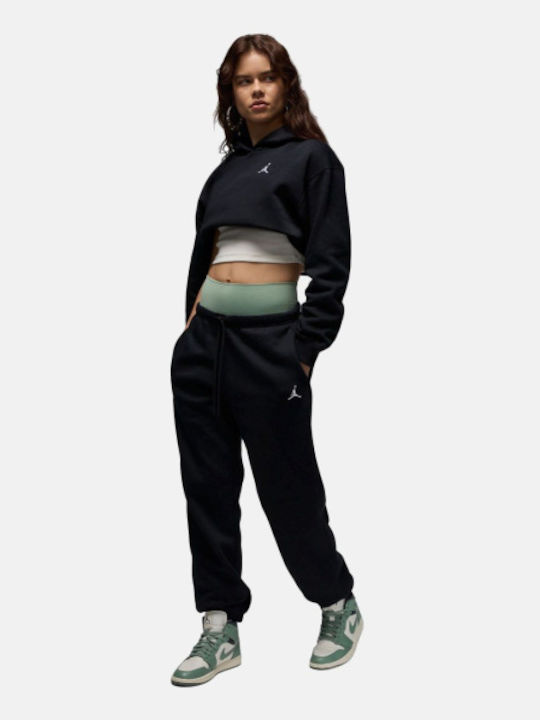 Παντελόνι Φόρμας με Λάστιχο Fleece Μαύρο