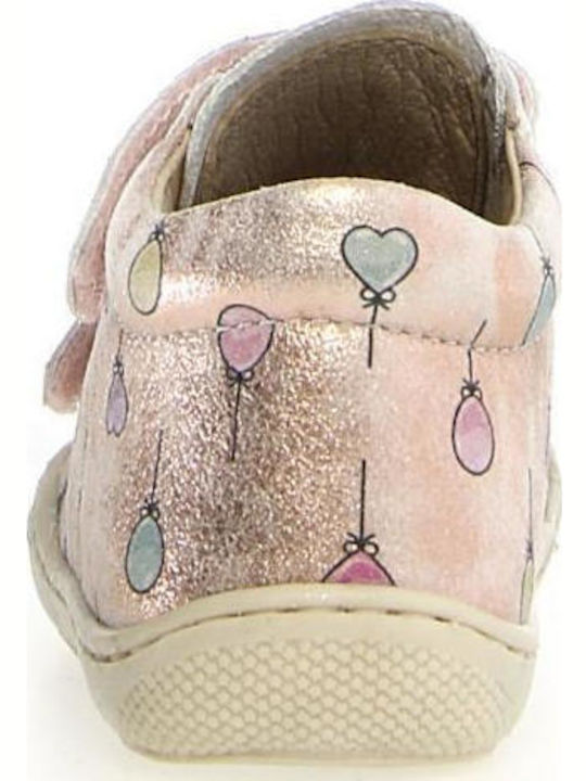 Leather Kids Boots with Velcro Pink