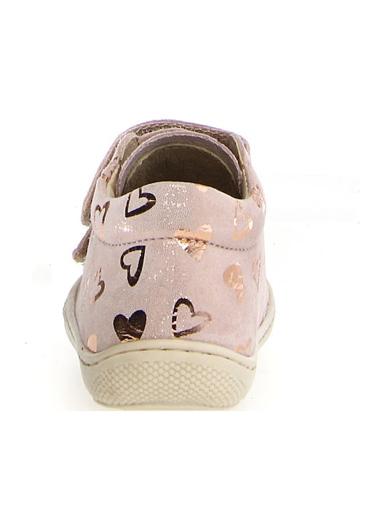 Anatomisch Lederne Kinderstiefeletten mit Klettverschluss Rosa