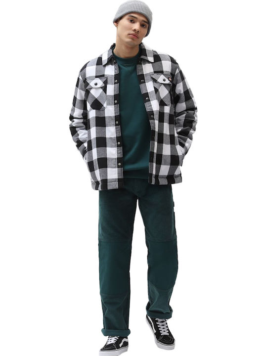 Sacramento Long Sleeve Flannel Overshirt Regular Fit Checked Black