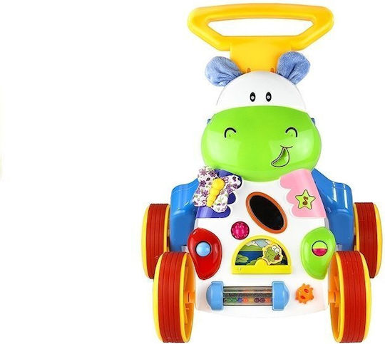 Lean Toys Hippo Rattles Crinkles Mirror mit Geräuschen Mehrfarbige