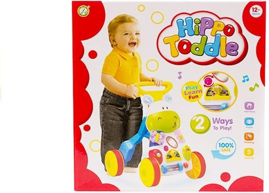 Lean Toys Hippo Rattles Crinkles Mirror mit Geräuschen Mehrfarbige