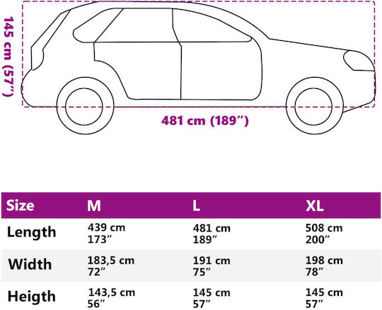vidaXL Acoperă 481x191x145cm Impermeabila XLarge care se fixează cu curele