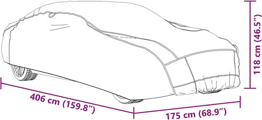 vidaXL Covers 406x175x118cm for Hail Waterproof XLarge for Sedan Secured with Straps