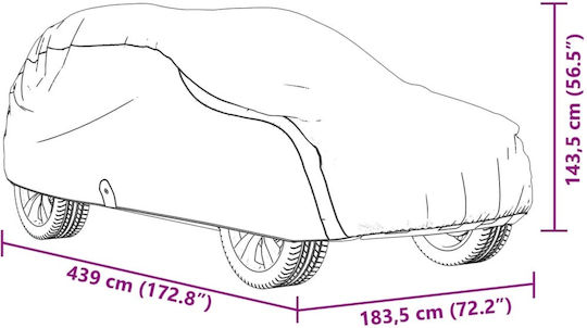 vidaXL Covers 439x183x143cm Waterproof XLarge Secured with Straps