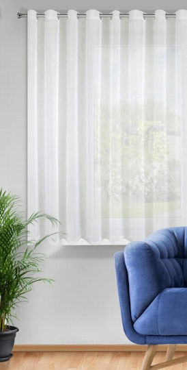 Eurofirany Lucy Παραθύρου με Τρουκς Λευκή 400x150εκ.