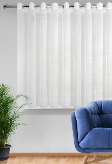 Eurofirany Rebecca Perdea Fereastră Cu Capse Albă 350x160cm