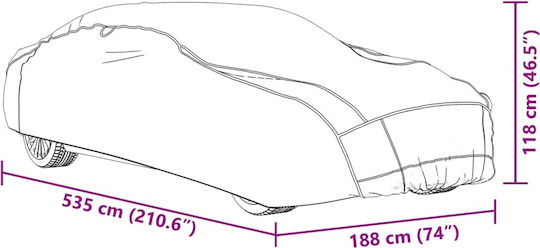 vidaXL Κουκούλα 535x188x118cm για χαλάζι Αδιάβροχη XLarge για Sedan που Στερεώνεται με Ιμάντες