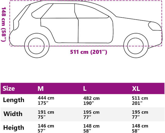 vidaXL Covers 511x195x148cm for Hail Waterproof XLarge Secured with Straps