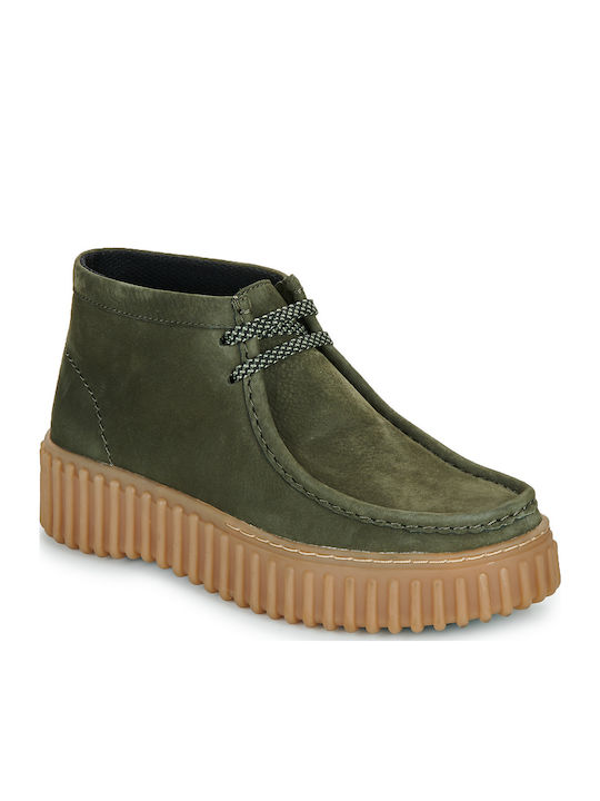 Torhill Moss Leather Women's Ankle Boots Khaki