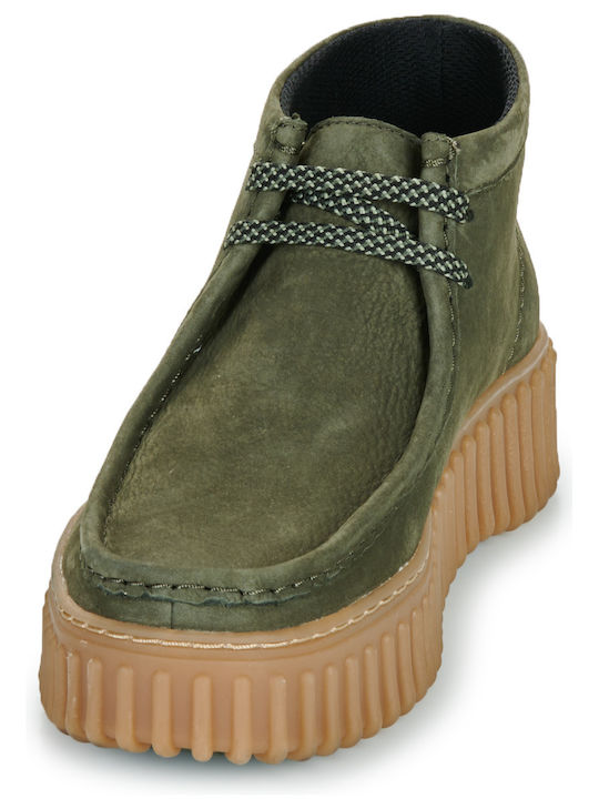 Torhill Moss Leather Women's Ankle Boots Khaki