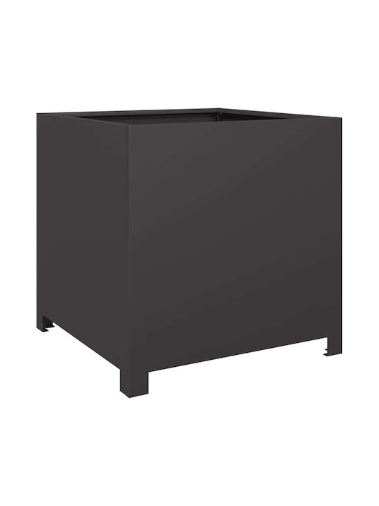 vidaXL Grădină Planter Box Metal Negru 50x50x50cm.