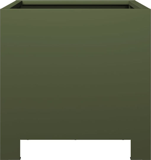 vidaXL Set 2 Metallische Blumenkästen Limette 30cm