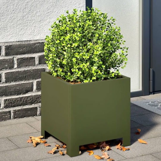 vidaXL Set 2 Metallische Blumenkästen Limette 30cm