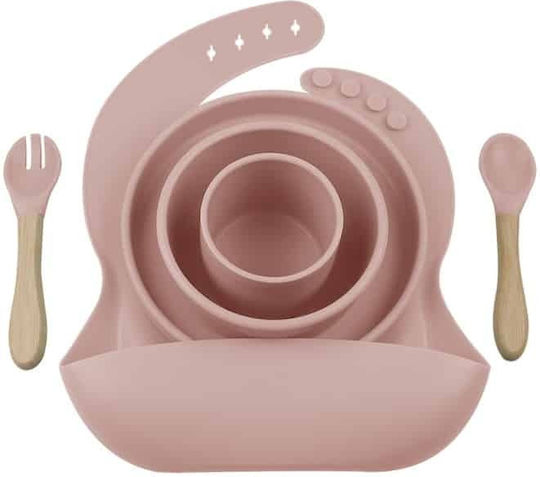 Minikoioi Set Essgeschirr Blw Iii aus Silikon Rosa 6Stück