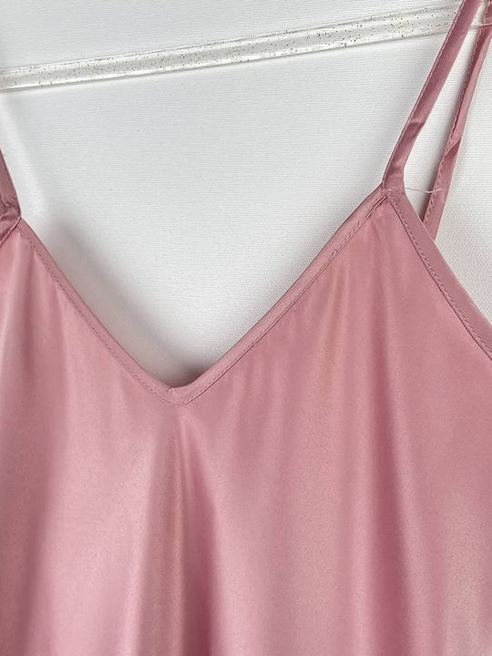 Cootaiya Sommer Satin Damen Nachthemd Rosa