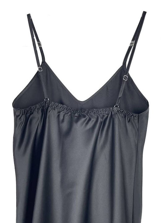 Cootaiya Sommer Damen Nachthemd Schwarz