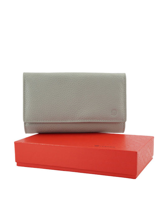 Large Leather Women's Wallet Classic with RFID Gray