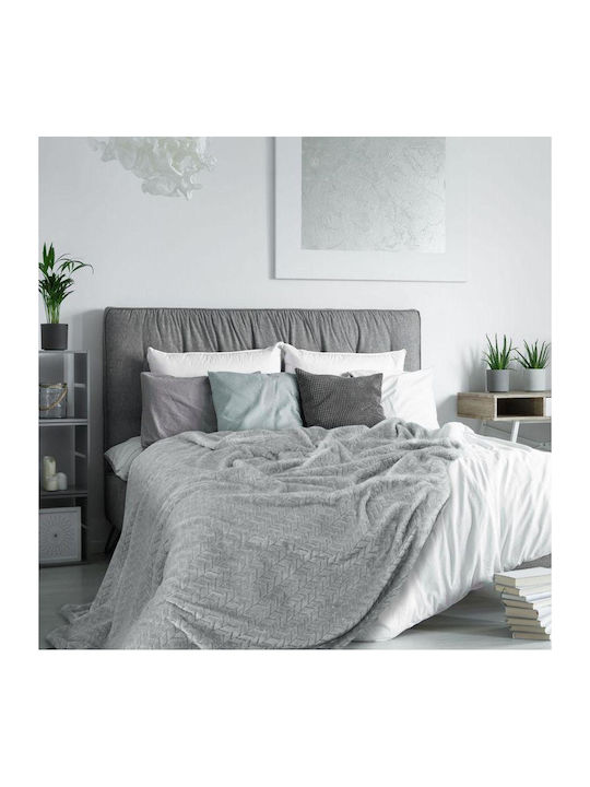 Eurofirany Samtige Decke Couch 91x220cm Grau