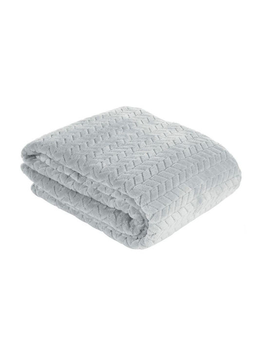 Eurofirany Samtige Decke Couch 91x220cm Grau