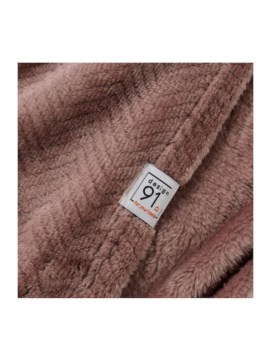 Eurofirany Κουβέρτα Fleece Καναπέ 91x210εκ. Brick Pattern