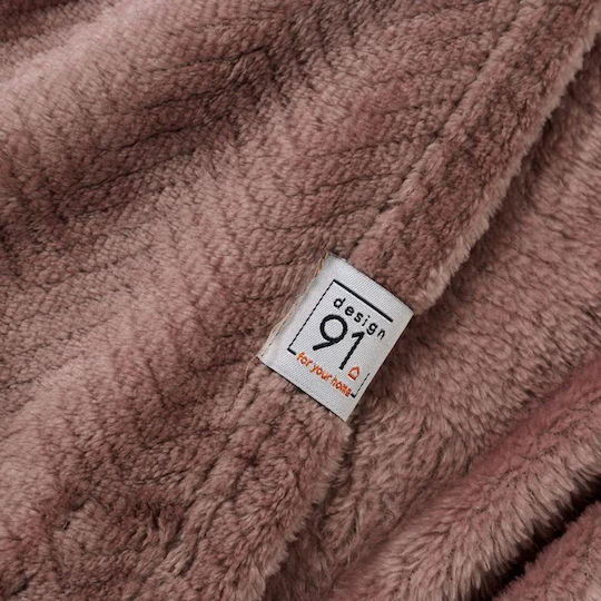 Eurofirany Fleece Decke Couch 91x210cm Backsteinmuster