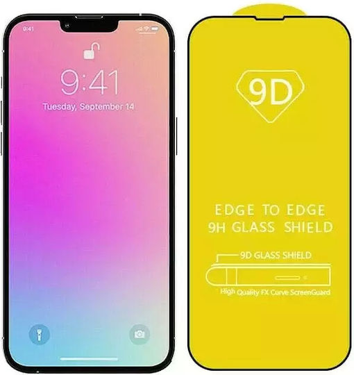 Premium Full Glue Tempered Glass Μαύρο (iPhone 14 Pro Max)