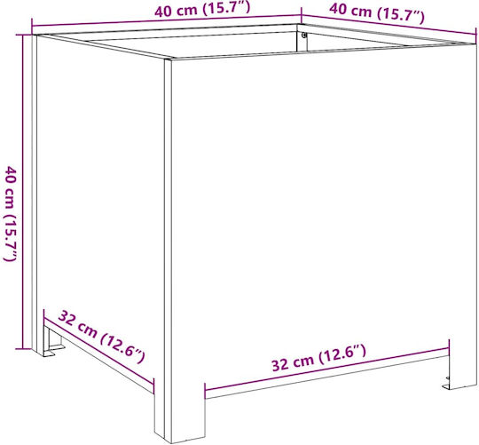 vidaXL Grădină Set 2 Jardiniere Metalice Silver