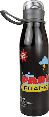 Sticlă de apă din oțel inoxidabil Paul Frank neagră 600ml