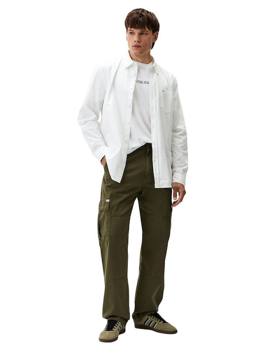 Long-sleeved Denim Shirt White