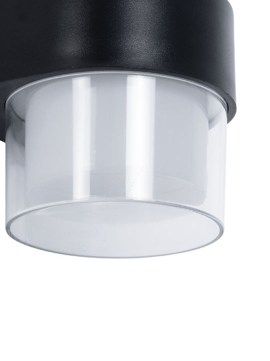 GloboStar Empire Round Επιτοίχιο Εξωτερικό Σποτ LED IP65 10W με Θερμό Λευκό Φως Διπλής Δέσμης 10εκ.