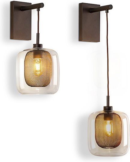 Chocolate Lamp Wall with Socket E27 Brown 20cm
