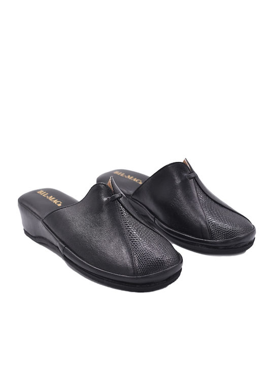 Din Piele Papuci de Damă de Iarnă Negre