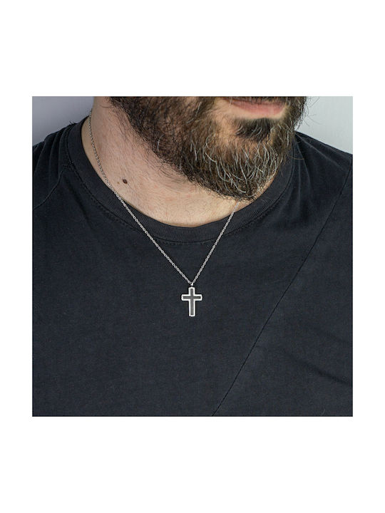 Kiriakos Gofas Men's Cross from Steel with Chain