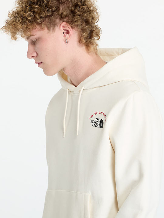 The North Face Graphic Men's Sweatshirt with Hood White Dune