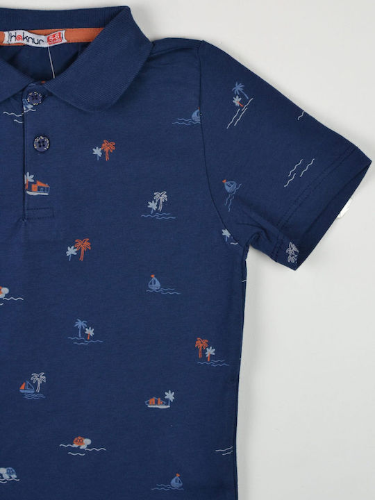 Trendy Shop Kids Polo Short Sleeve Blue