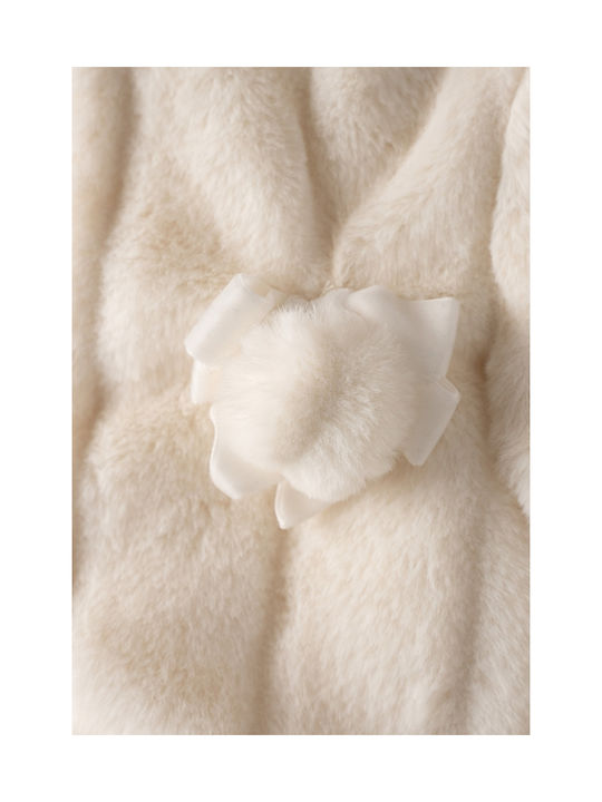 Evita Kids Fur Coat White