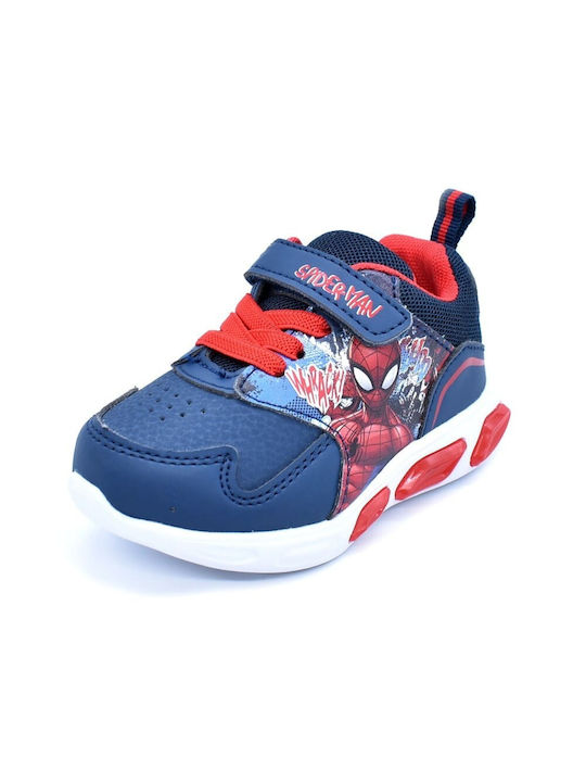 Spiderman Kinder-Sneaker Anatomisch mit Lichtern Blau