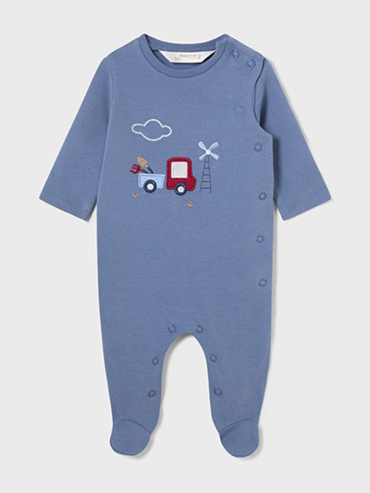 Mayoral Baby Bodysuit Set Long-Sleeved Bright Blue 2pcs