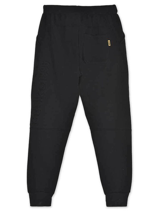 BodyTalk Men's Fleece Sweatpants with Rubber Black