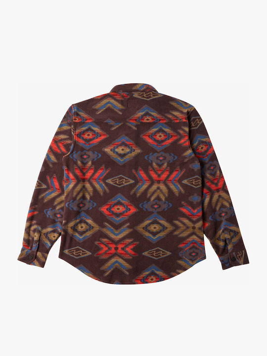 Furnace Long Sleeve Flannel Overshirt in Regular Fit Plum