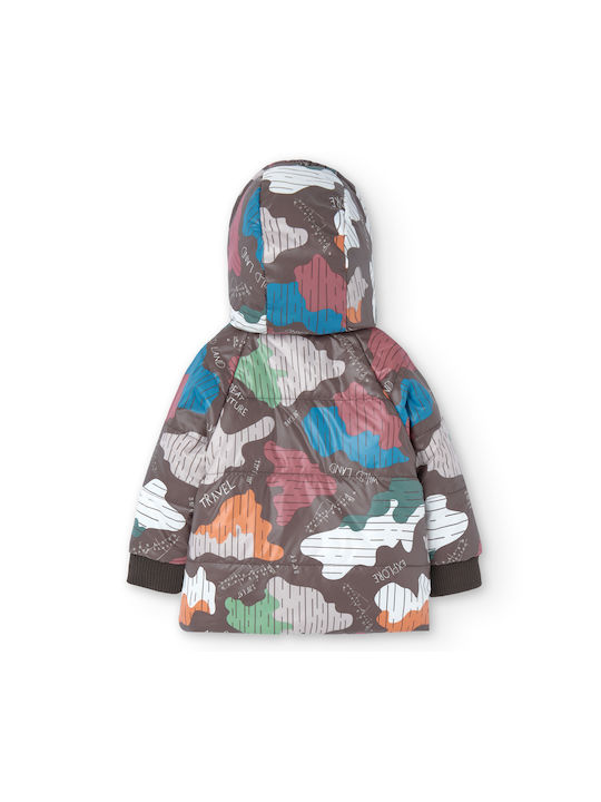 Kids' Casual Jacket Double Sided with Hood Brown