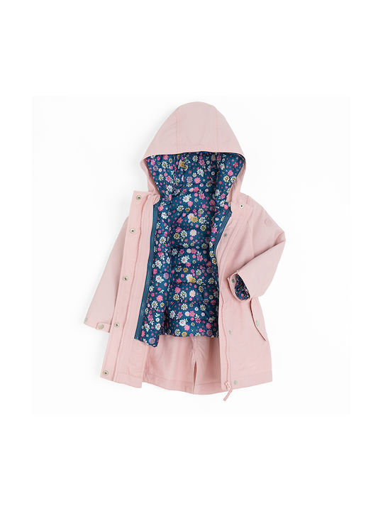 Kids Casual Short Jacket with Lining and Hood Pink