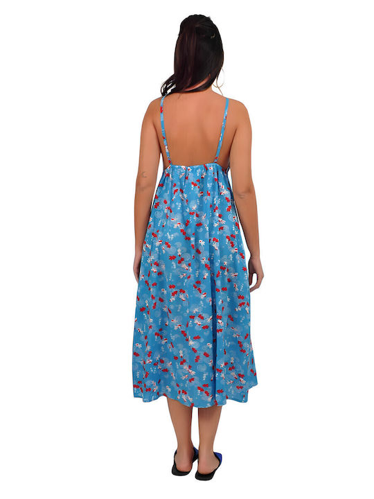 Sommer Midi Kleid Light Blue